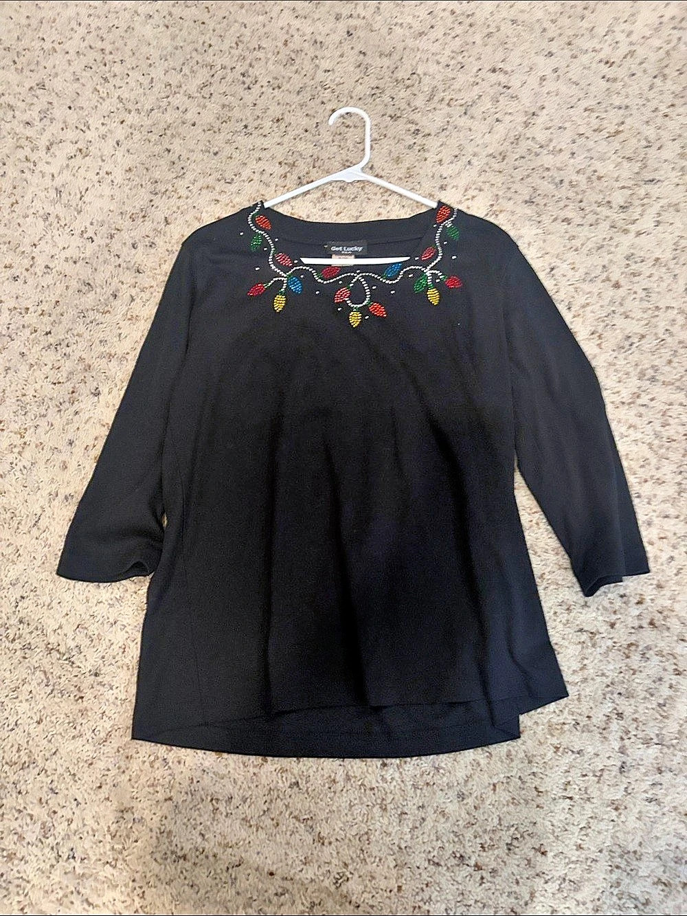 Get Lucky Embellished Tunic in Black Large Like New